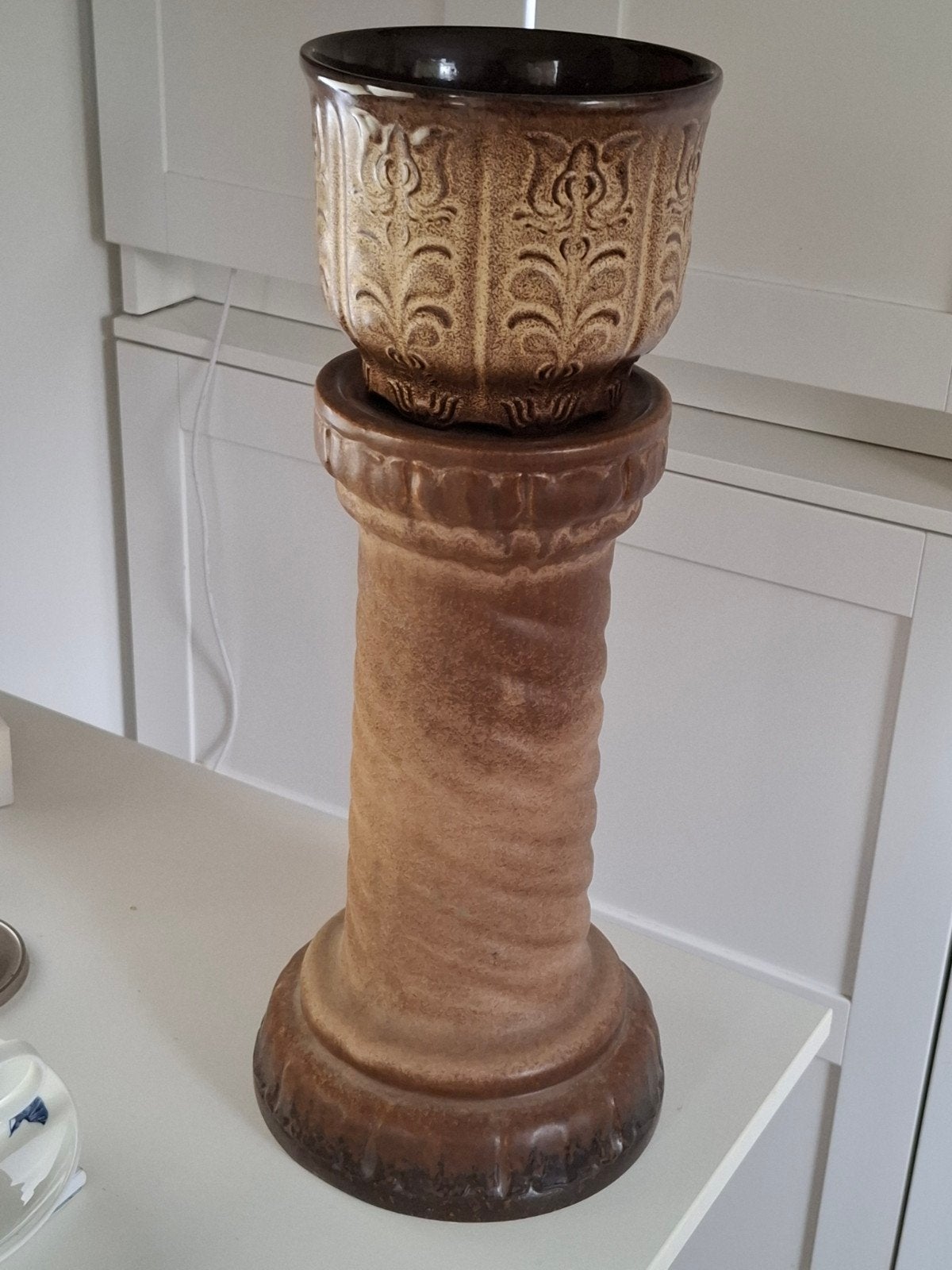 Vintage Keramieken Plantenzuil voor Bloempot 70s, Huis en Inrichting, Woonaccessoires | Zuilen en Pilaren, Ophalen of Verzenden