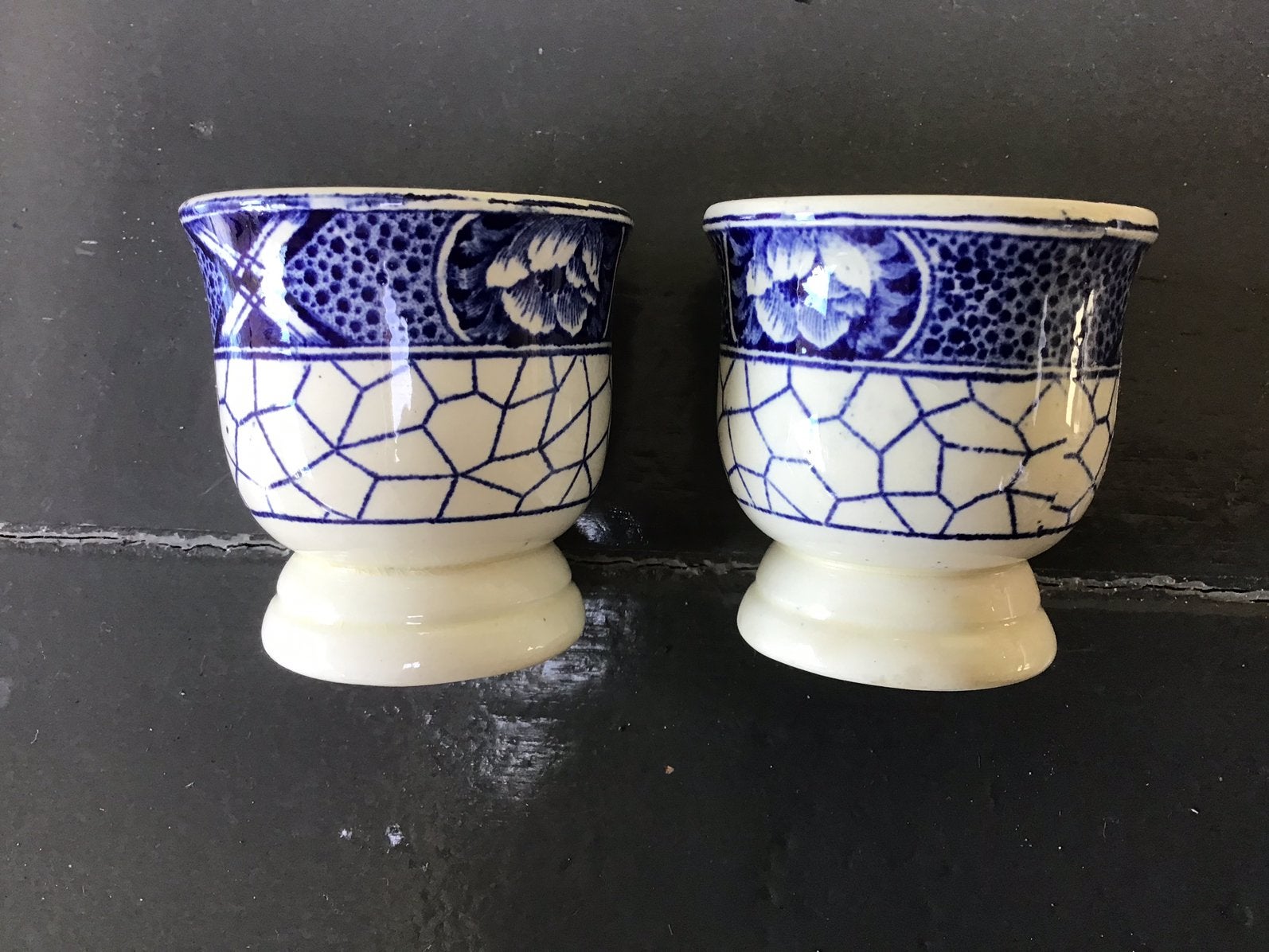 2 Butterfly eierdopjes, Antiek en Kunst, Ophalen of Verzenden