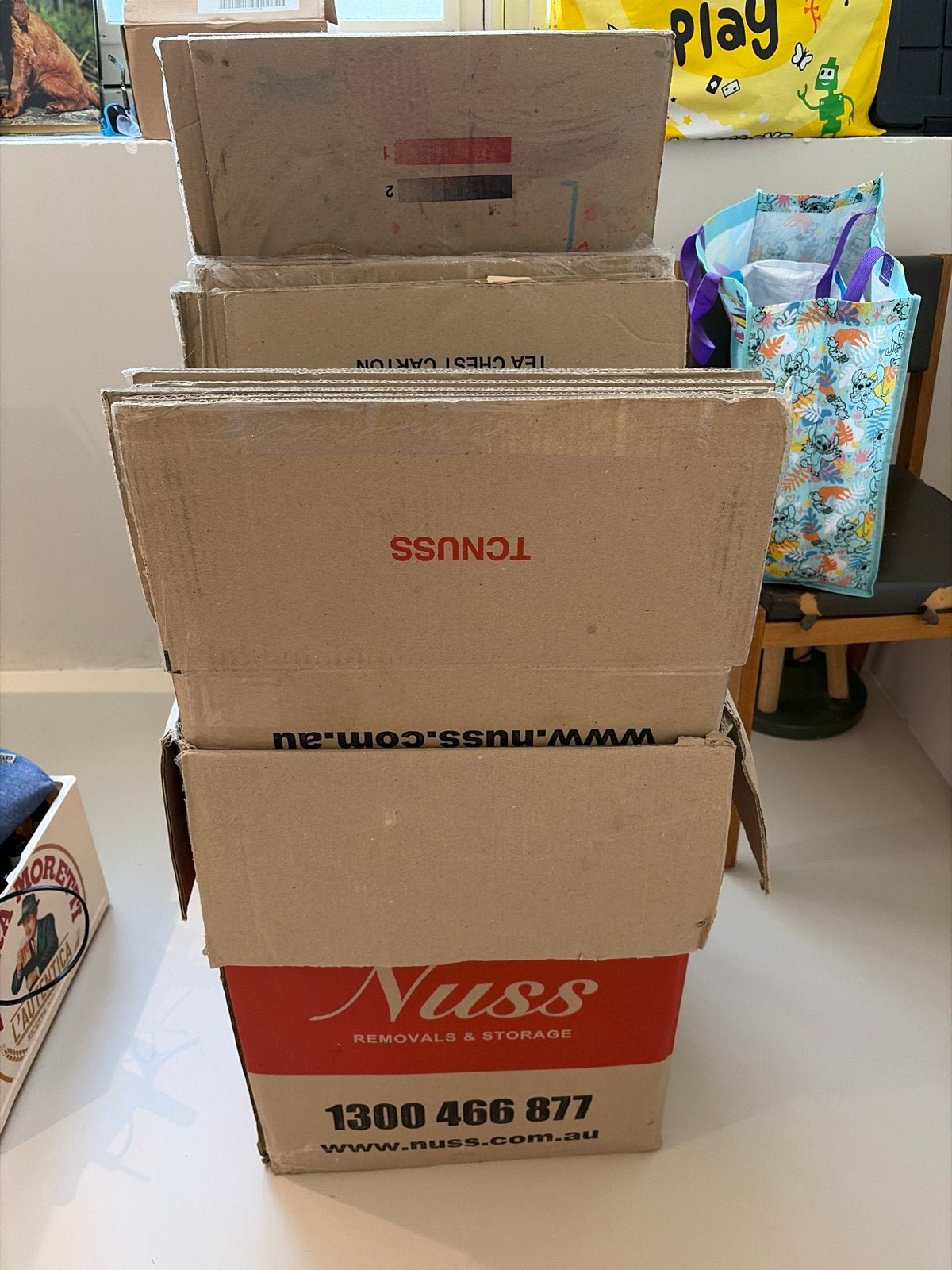 6 Grote Verhuisdozen Nuss Moving Boxes, Ophalen, 40 tot 60 cm, 50 tot 75 cm, 50 cm of meer
