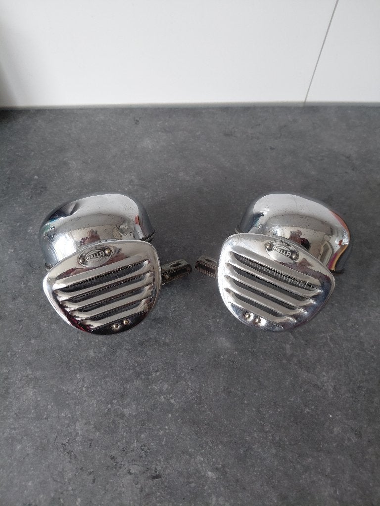 Set Hella Fanfare Claxons 6v VW T1 Kever Oldtimer, Auto-onderdelen, Verzenden, Gebruikt, Overige automerken