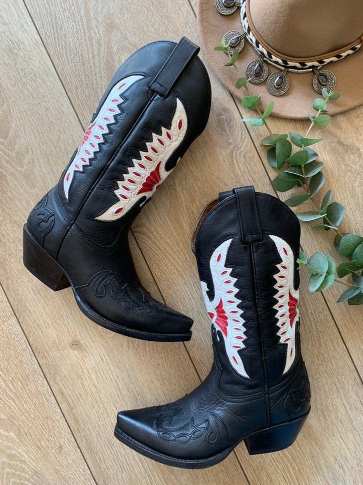 Buffalo cowboylaarzen 37 western boots laarzen, Kleding | Dames, Hoge laarzen, -, Zwart, -