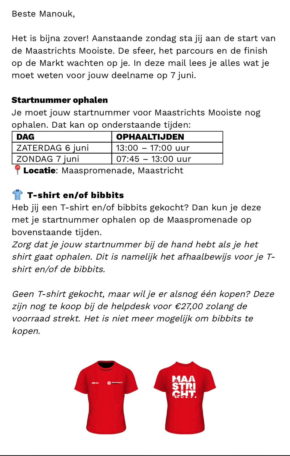 Nog 1! (Had er 2) Hardloopticket Maastricht Mooiste 10 EM, Tickets en Kaartjes, Twee personen, Overige soorten