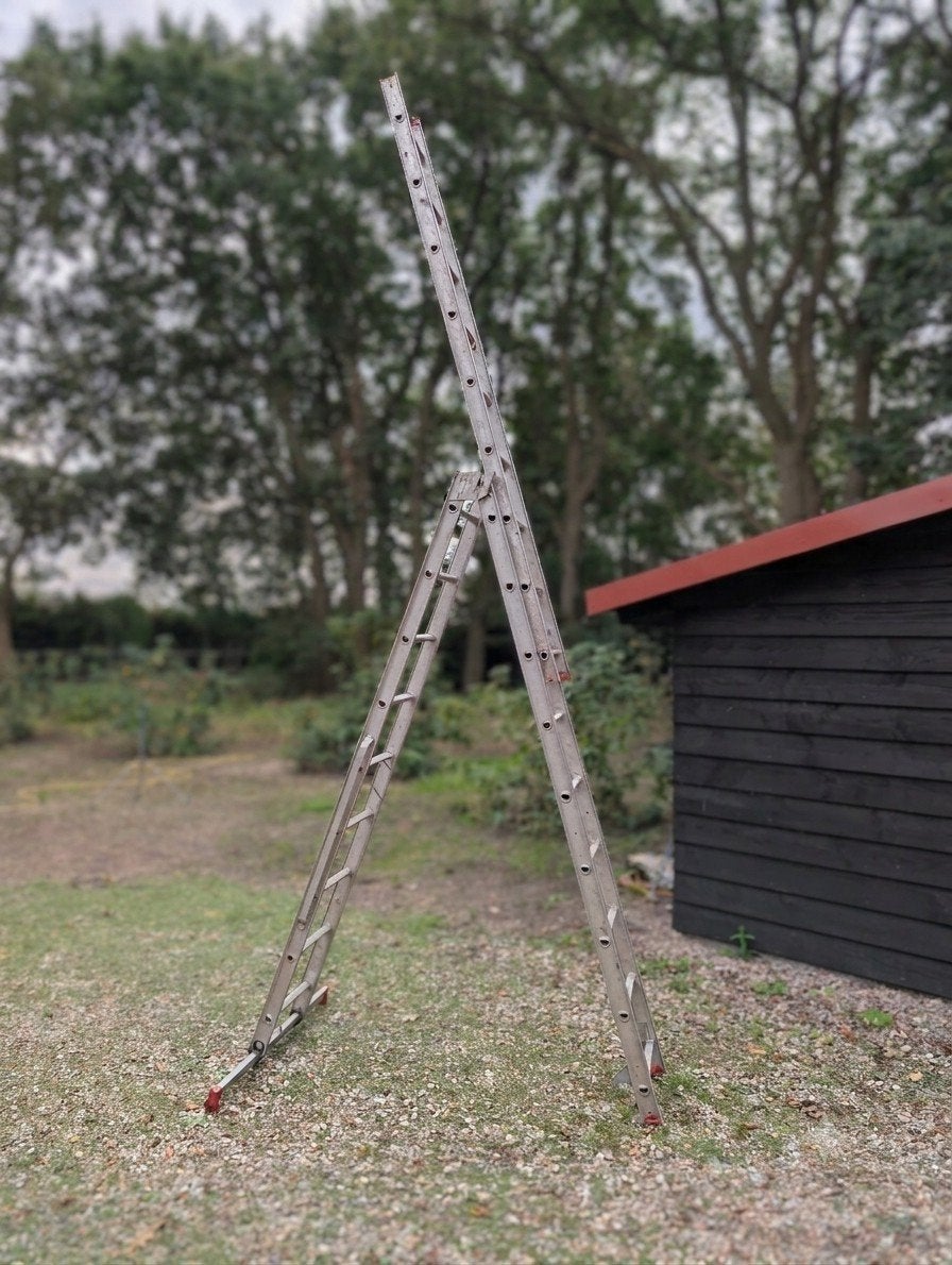 Altrex Economy CR 3063 3x9 reformladder - 2.57m tot 6.31m, Doe-het-zelf en Verbouw, Ophalen, Gebruikt, Ladder, Opvouwbaar of Inschuifbaar