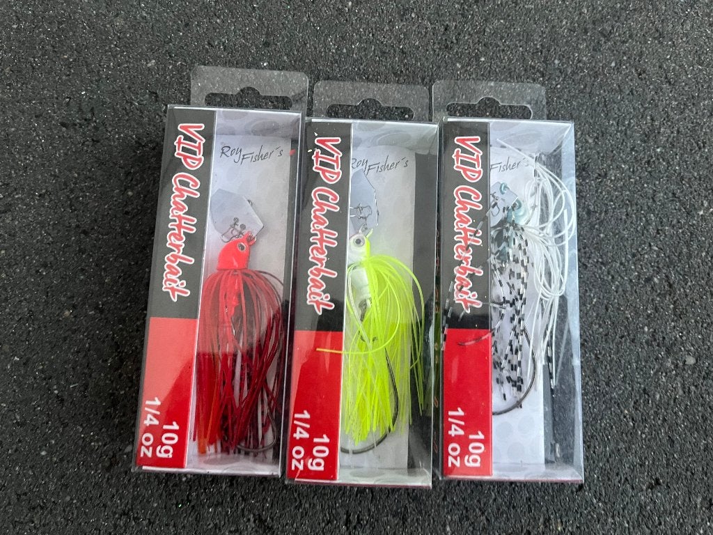 adv 319 / NIEUW mixset 3 blisters VIP CHATTERBAIT roy fisher, Watersport en Boten, Ophalen of Verzenden, Nieuw, Haak