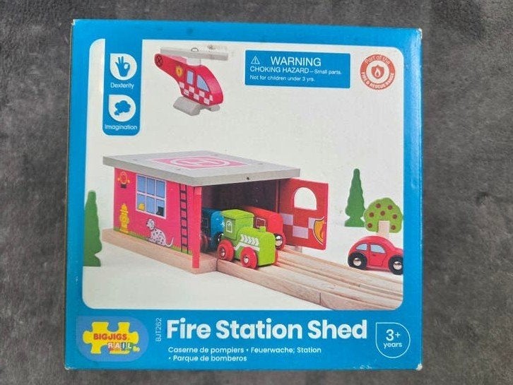 Bigjigs Rail Brandweerkazerne Houten Speelgoed, Ophalen of Verzenden, Nieuw