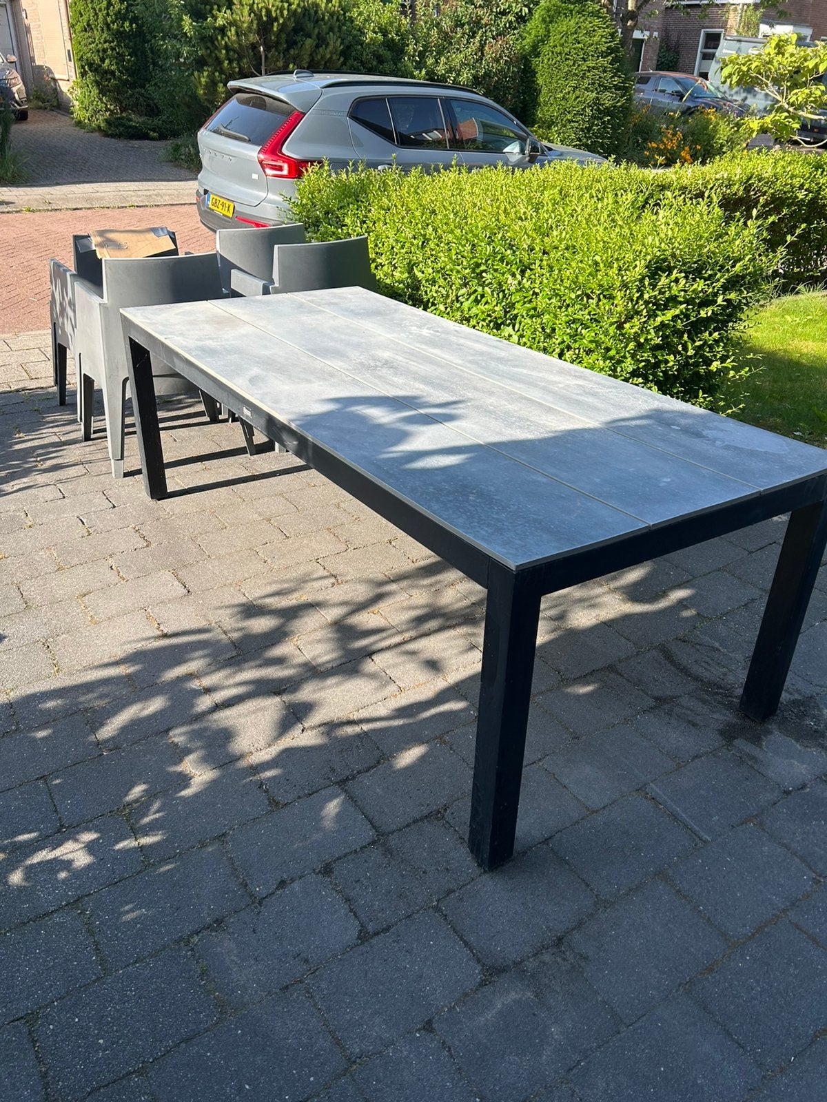 Nette en stevige Tuinset tafel en 8 stolen, Ophalen, Aluminium, Tuinset, Eettafel