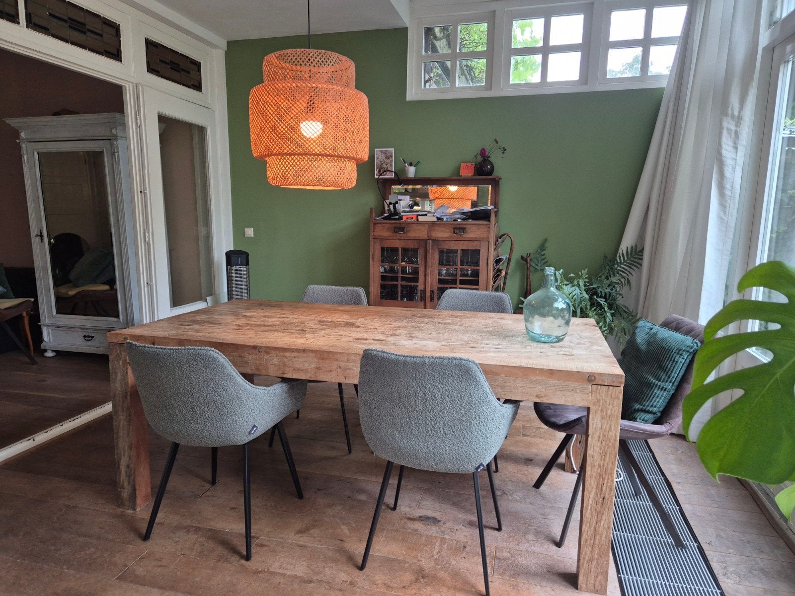 Massief houten tafel, Gebruikt, 200 cm of meer, Rechthoekig, 50 tot 100 cm