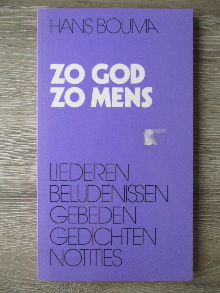 Zo god zo mens - Hans Bouma, Ophalen of Verzenden, Gelezen
