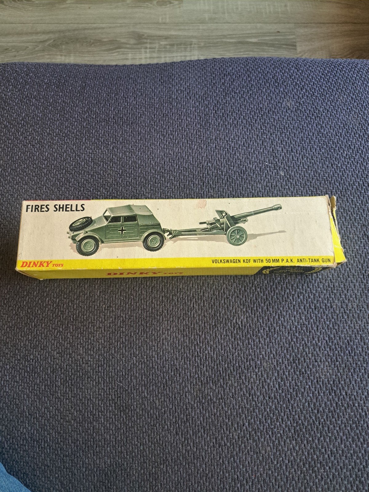 dinky toys volkswagen kdf met 50 mm anti tank gun, Ophalen of Verzenden