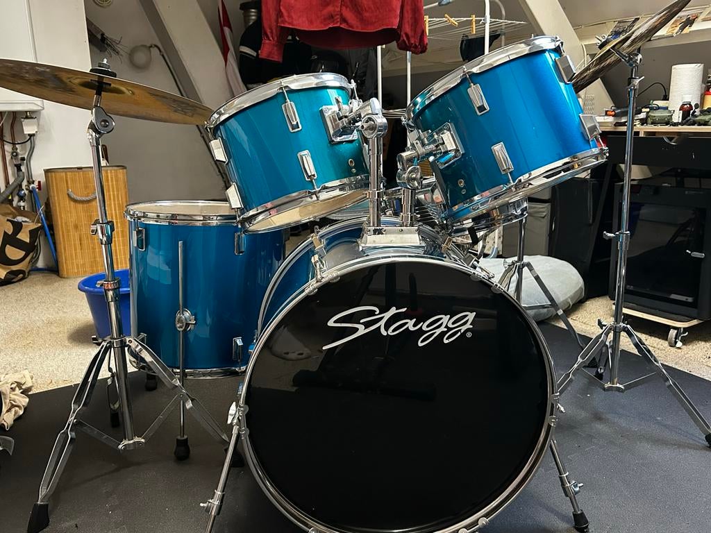 Stagg drumstel met Paiste en Stagg bekkens, Muziek en Instrumenten, Drumstellen en Slagwerk, Ophalen, Gebruikt, Overige merken