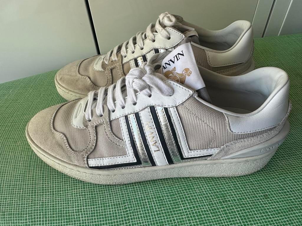 Lanvin Sneakers Maat 41 - Wit/Zwart, Ophalen of Verzenden, Gedragen, Wit, Sneakers of Gympen