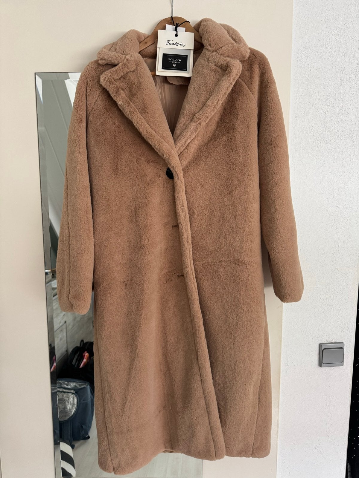 Trendy.ing Teddy Jas met Bijpassende Tas - Maat M Beige, Kleding | Dames, Ophalen of Verzenden, Nieuw, Maat 38/40 (M), Beige