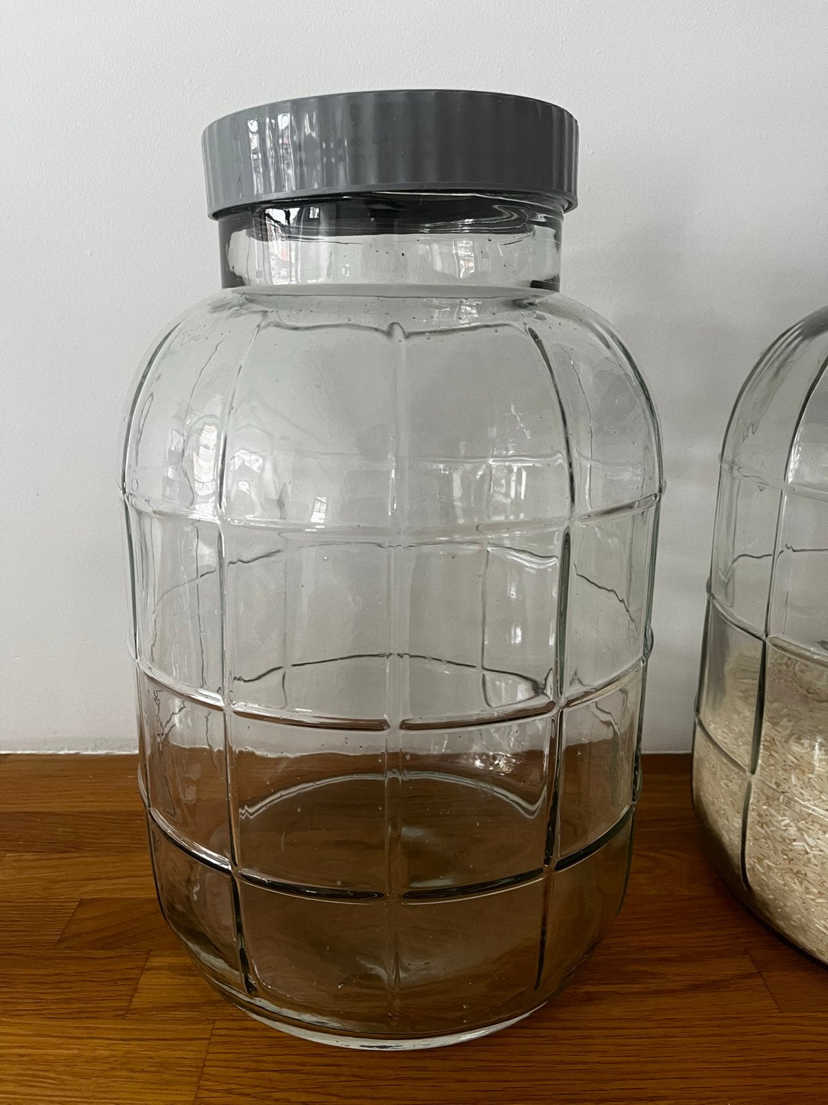 2 Grote Glazen Voorraadpotten 35cm Hoog - Goede Staat, Voorraadpot, Ophalen, Zo goed als nieuw, Glas