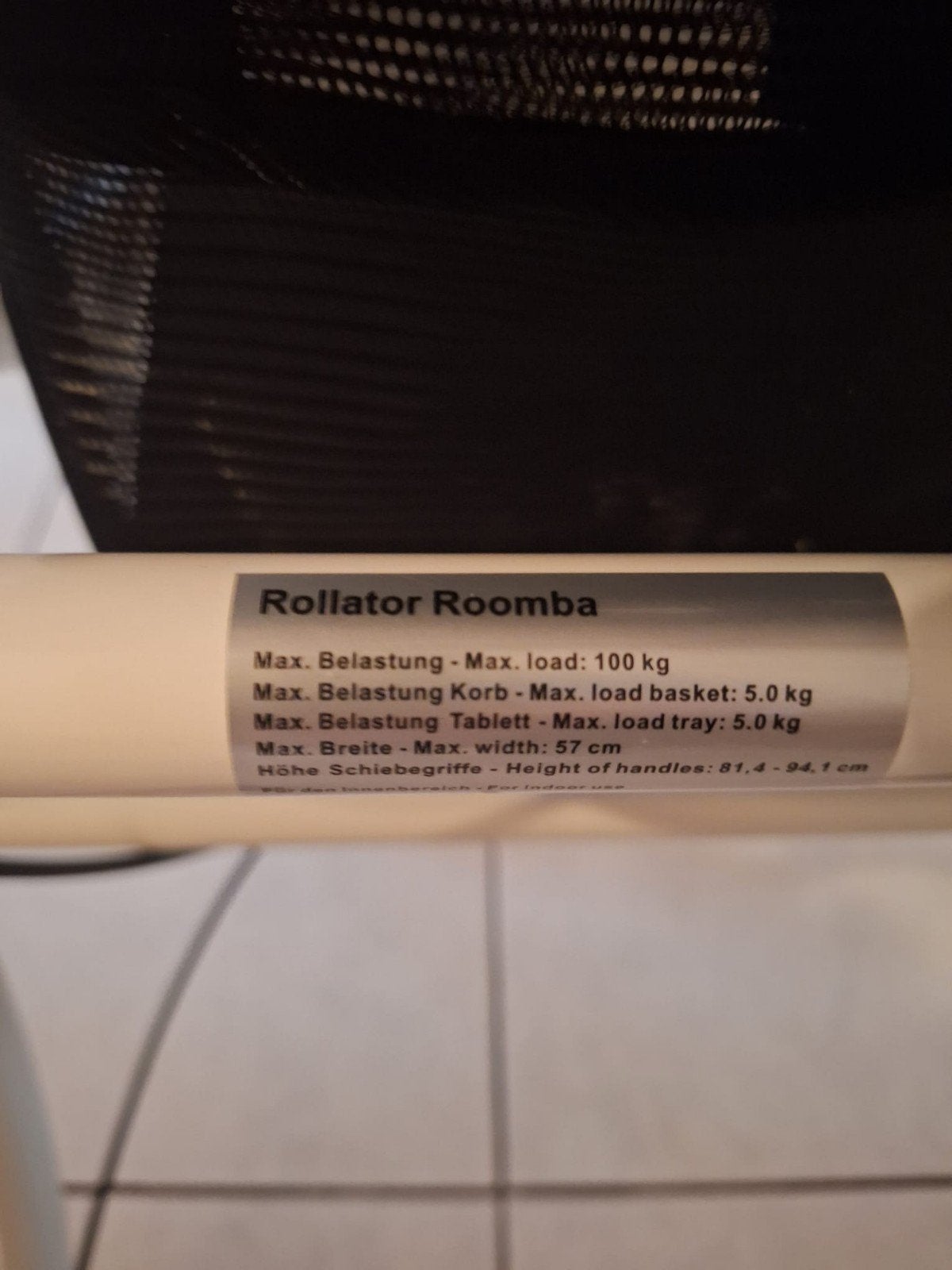Witte rollator, Ophalen, Gebruikt