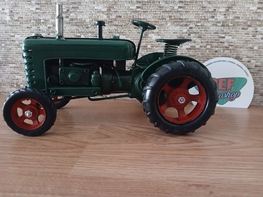 metalen tractor decoratie kleur groen, Ophalen of Verzenden, Nieuw, Tractor of Landbouw