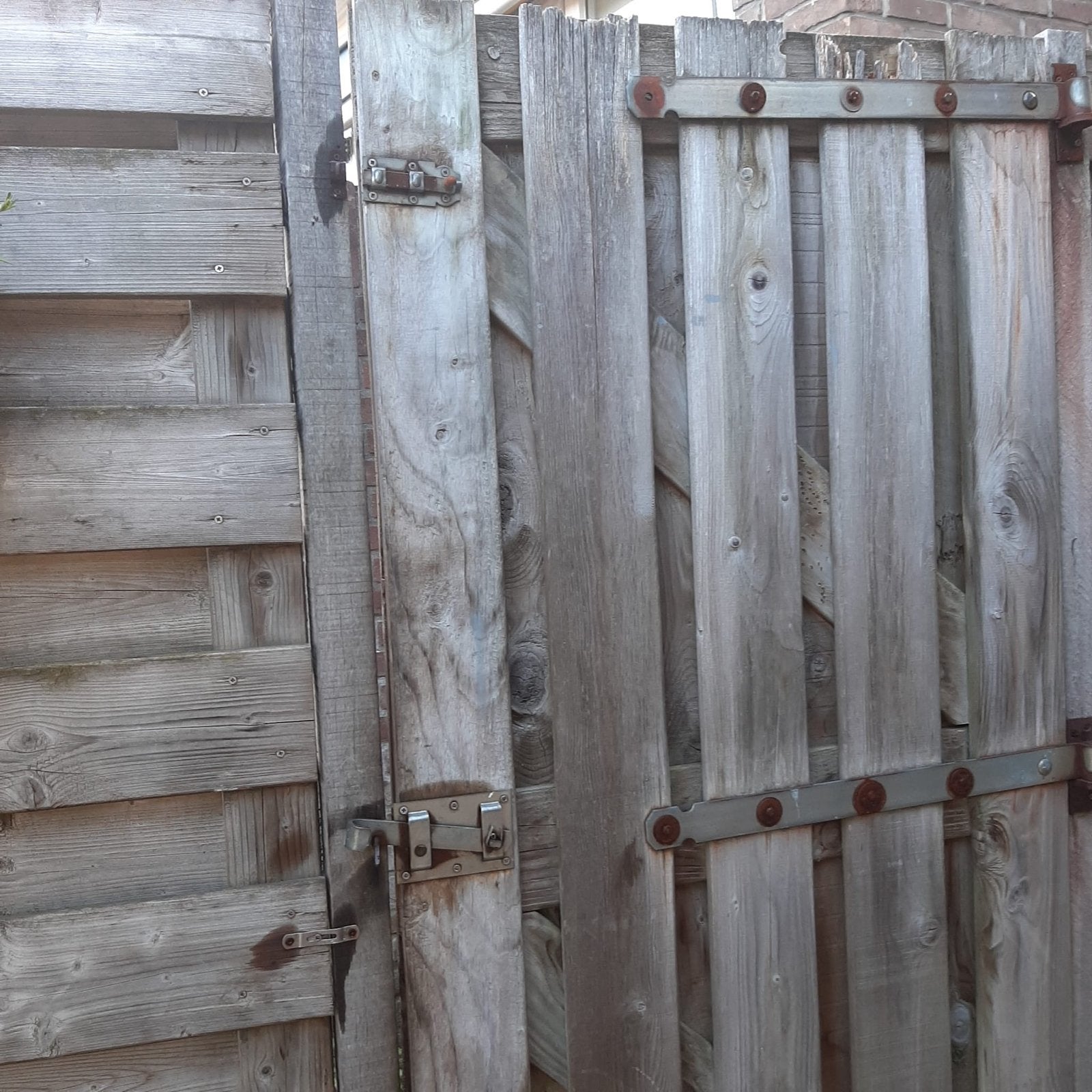Houten schutting 180x180 cm (6x) met deur, Tuin en Terras, Schuttingen, Ophalen, 6 meter of meer, Hout, 1 tot 2 meter