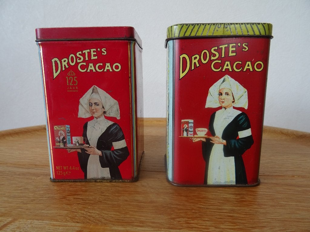 2 Droste blikken, Verzamelen, Ophalen of Verzenden, Gebruikt, Overige, Droste