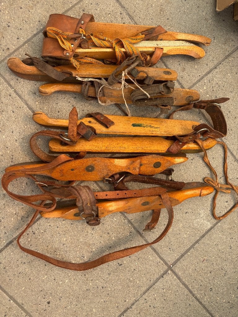Oude houten Friese doorlopers, 4 paar, Sport en Fitness, Schaatsen, Ophalen of Verzenden, Gebruikt, Friese doorlopers, Overige merken