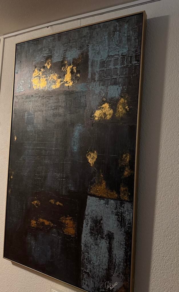 ZOEKT NIEUW THUIS: COCO Maison BLUE ABSTRACT, doek in lijst, Ophalen