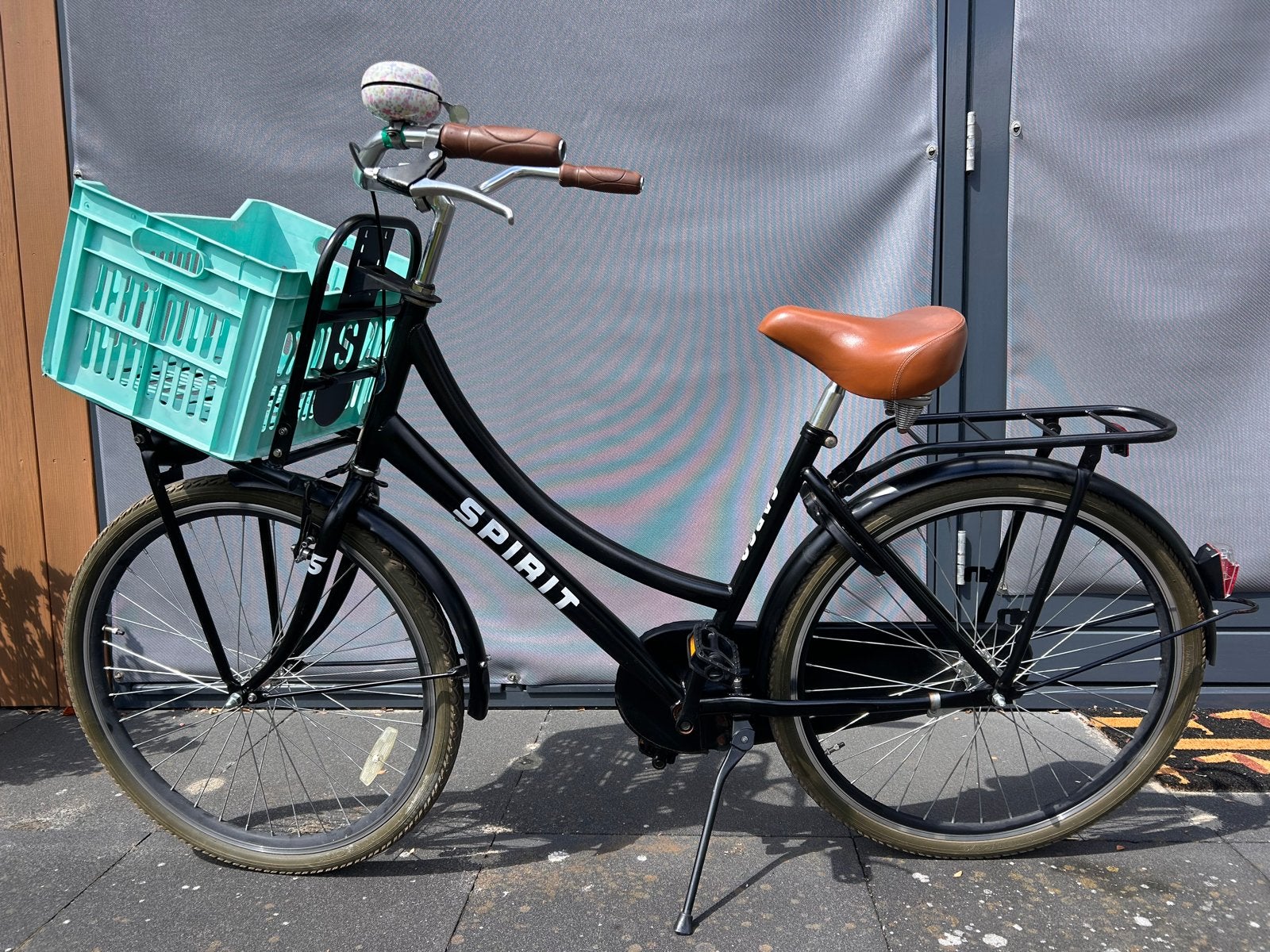 Spirit Cargo fiets - 26 inch - Zwart met krat, Terugtraprem, Gebruikt, Minder dan 47 cm, Ophalen