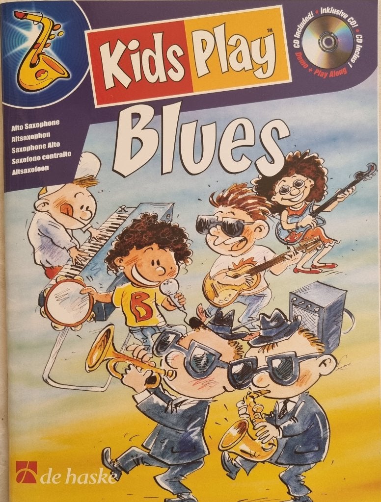Kids Play Blues voor altsaxofoon - muziekboek met CD, Muziek en Instrumenten, Ophalen of Verzenden, Zo goed als nieuw, Blues, Saxofoon