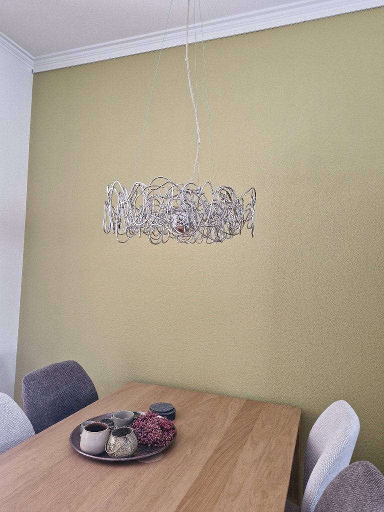 Willemse chroom design dimbare halogeen hanglamp, Ophalen, Gebruikt, Metaal