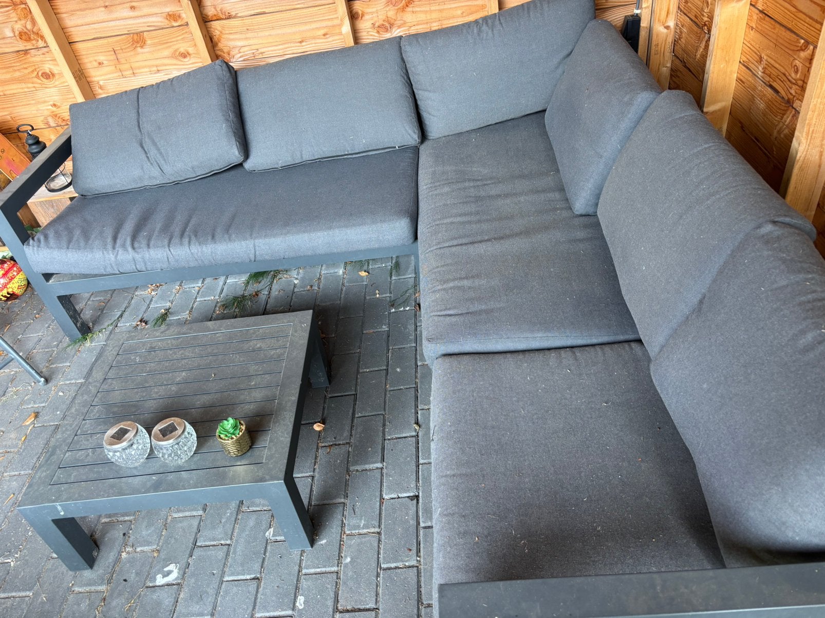 Loungebank met tafeltje., Ophalen, Gebruikt