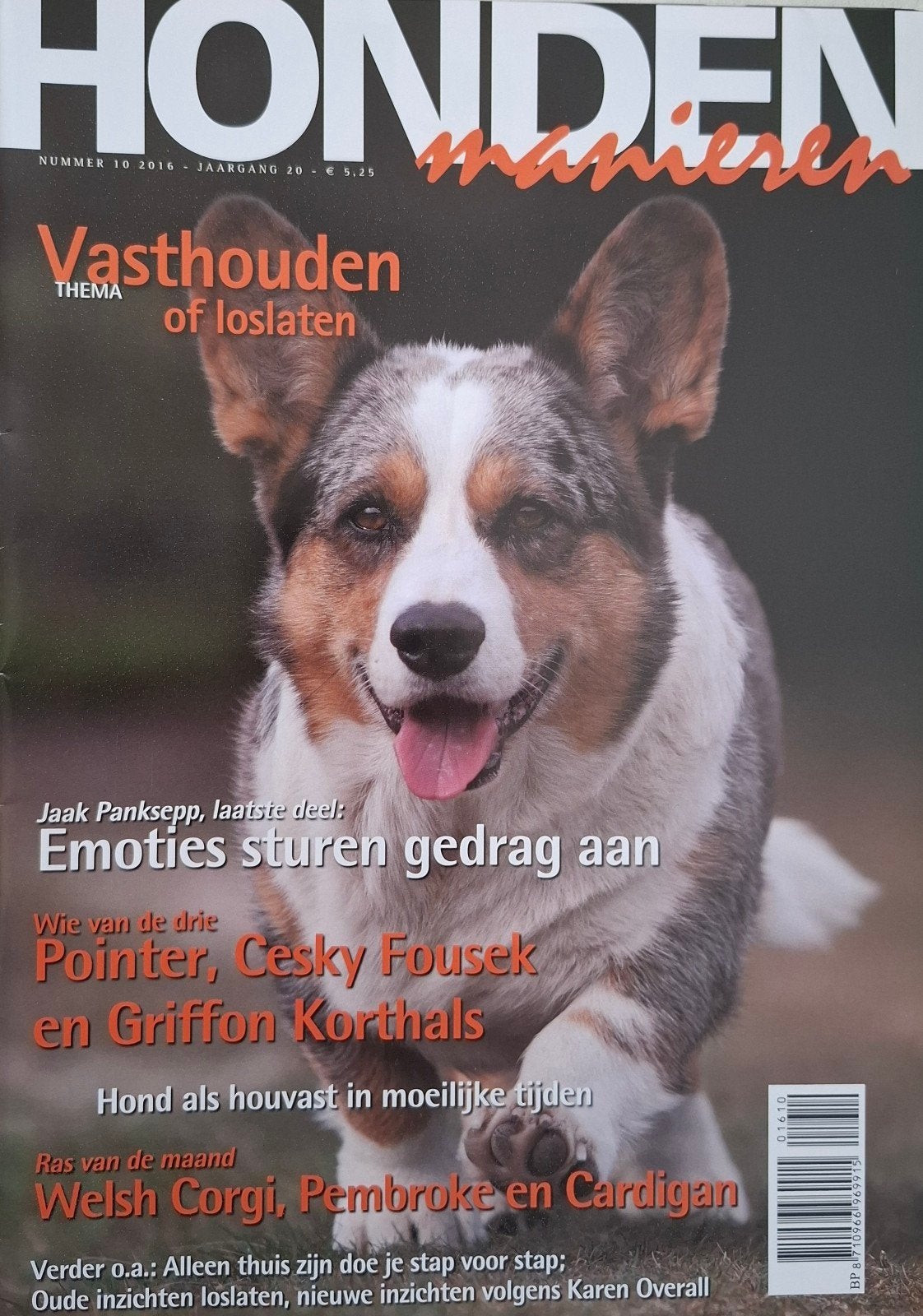 Hondenmanieren 2016 nr 10  De Welsh Corgi Pembroke en Cardig, Ophalen of Verzenden, Nieuw, Honden