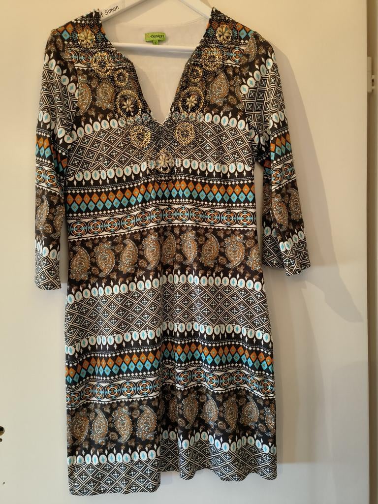 K-Design jurk maat S met driekwart mouwen, Overige kleuren, Ophalen of Verzenden, K-Design, Maat 36 (S)
