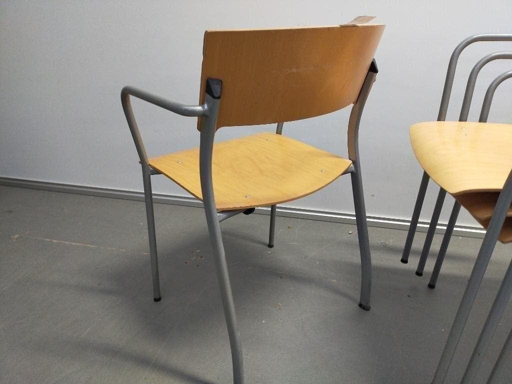 Partij Ahrend houten stoelen - beuken, Huis en Inrichting, Ophalen, Gebruikt, Bruin, Vijf, Zes of meer stoelen