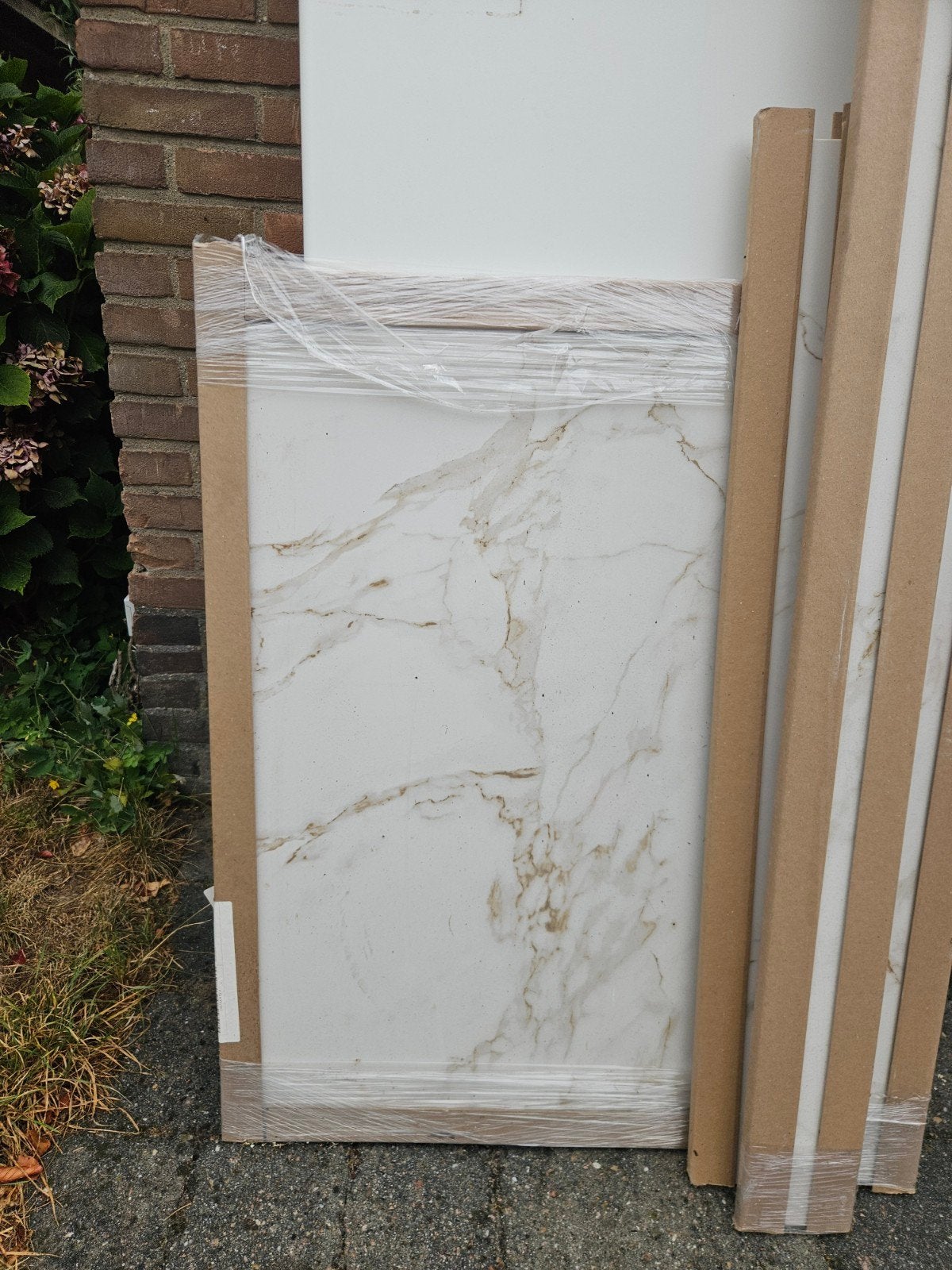 Plaat en 4 stroken marmer Dekton steen, Ophalen, 60 cm of meer, 60 cm of meer, Overige typen