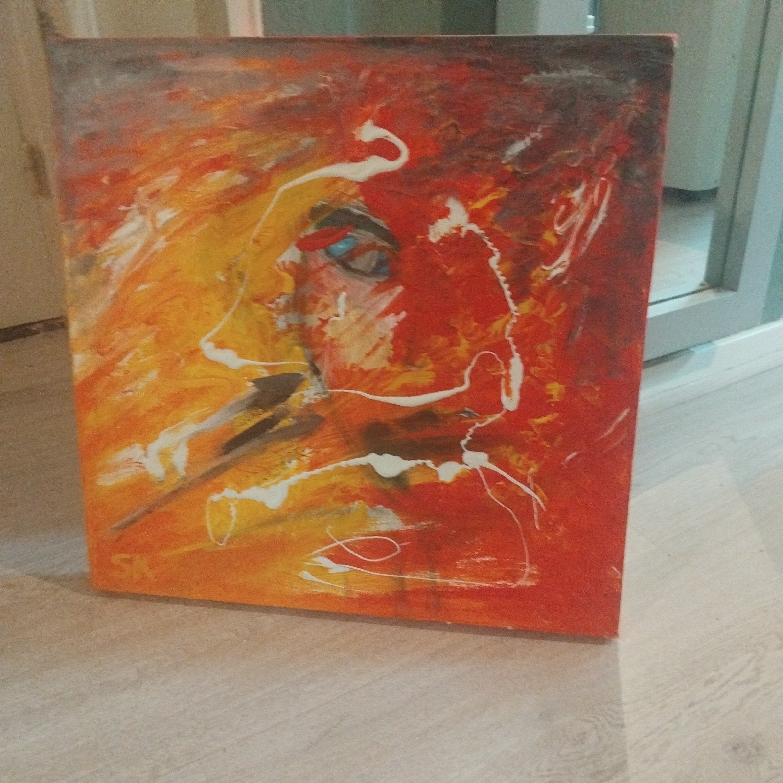 Abstract Schilderij: Vurige Expressie, Ophalen