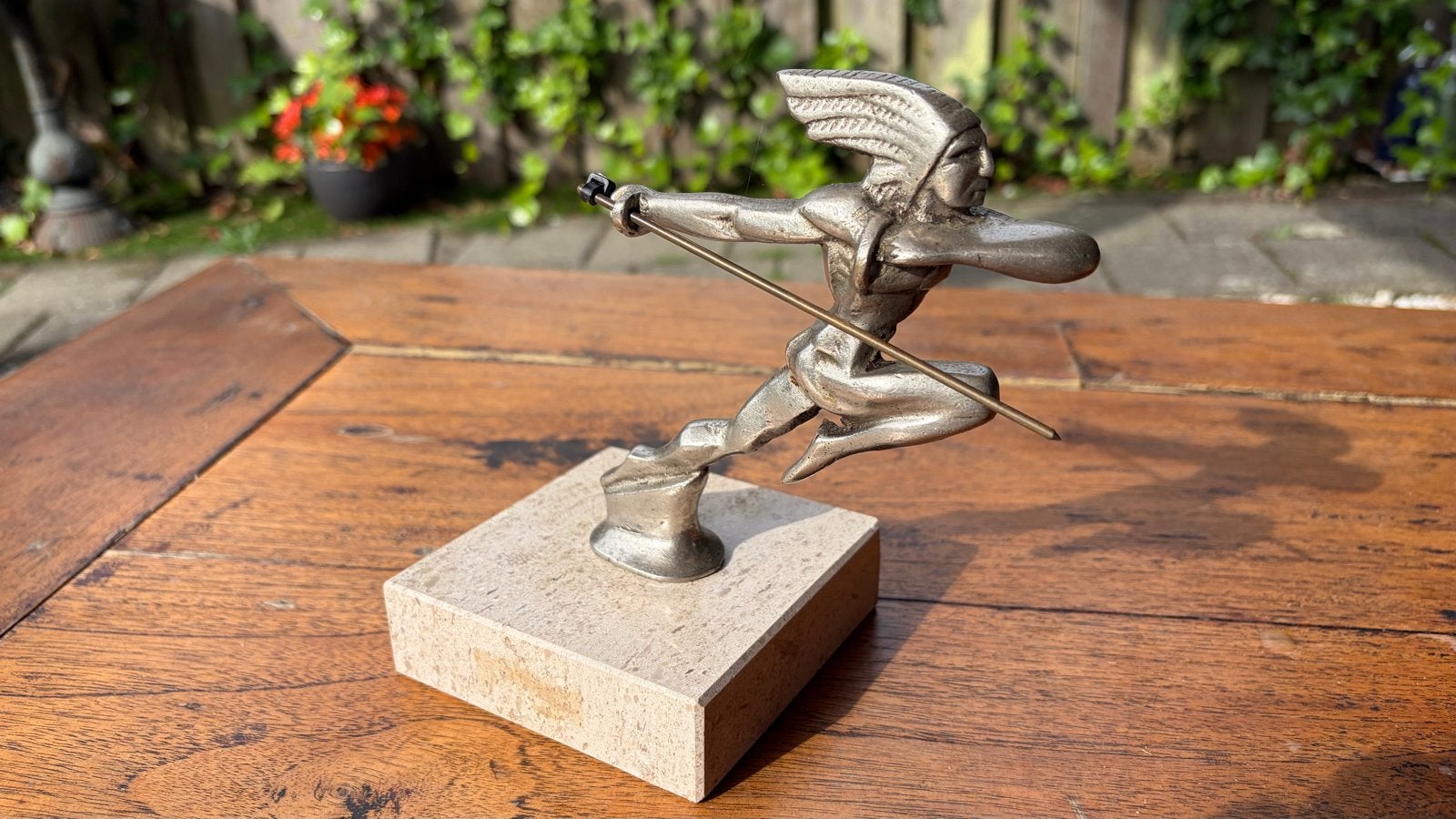 Vintage Art Deco Hood ornament Auto Mascotte Pontiac, Ophalen of Verzenden
