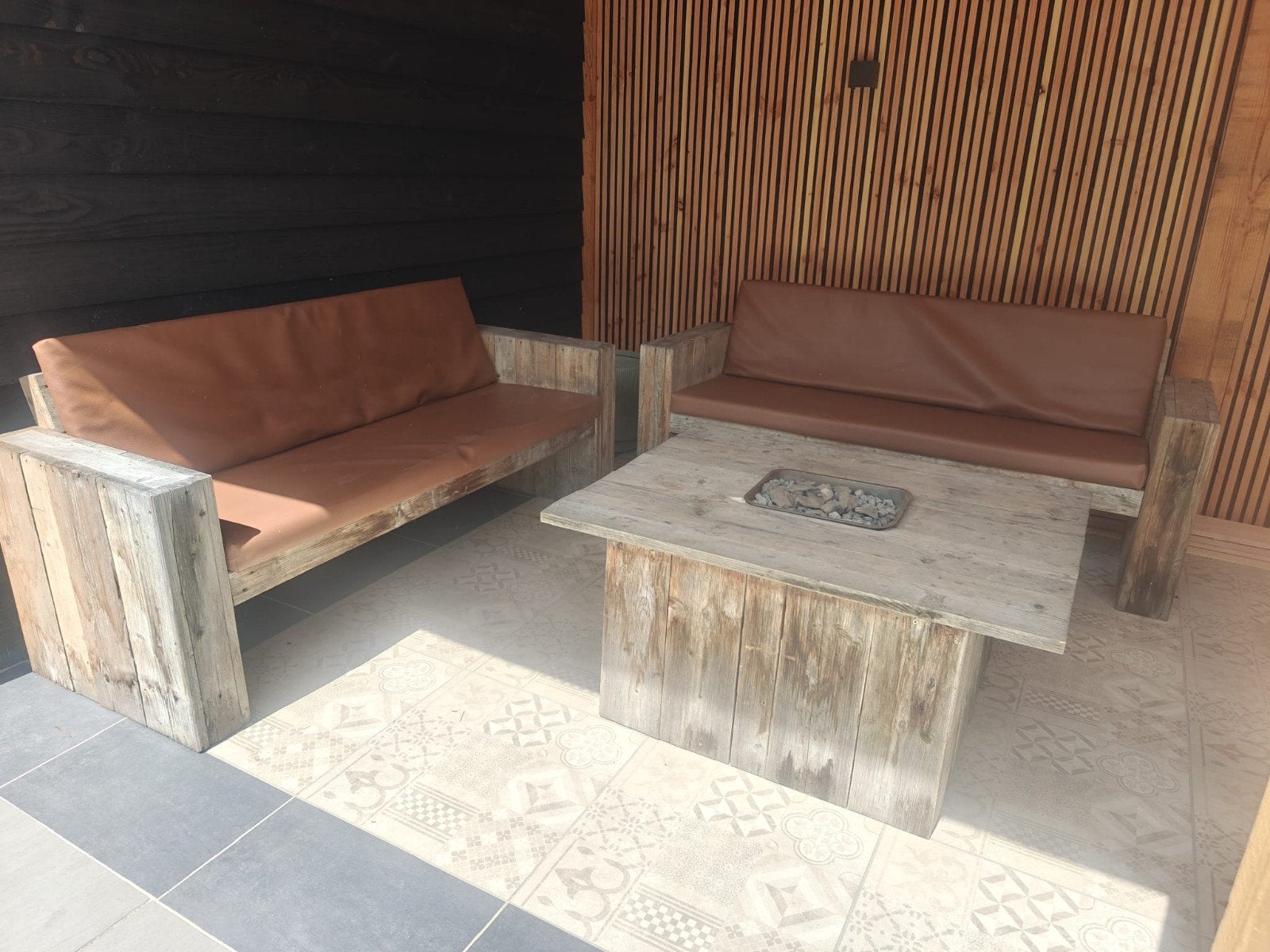 Steigerhouten loungeset, Tuin en Terras, Ophalen, Steigerhout