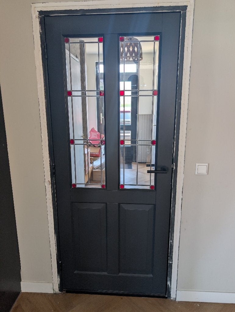 Binnendeur met glas in lood, Ophalen, Gebruikt, 80 tot 100 cm, Binnendeur