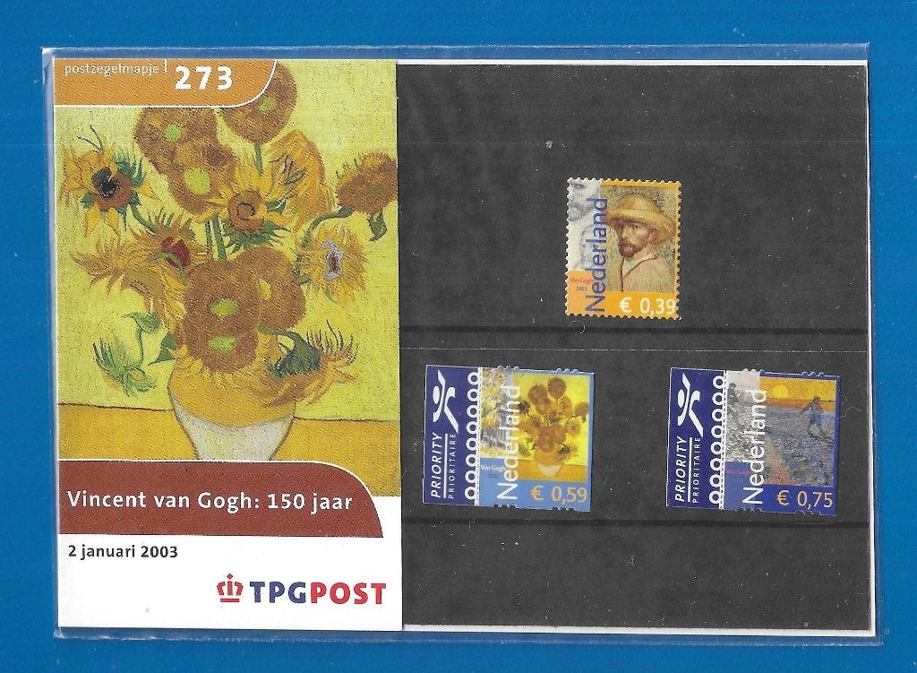 Postzegelmapje 273 - Vincent van Gogh: 150 jaar 2003, Verzenden, Na 1940, Postfris