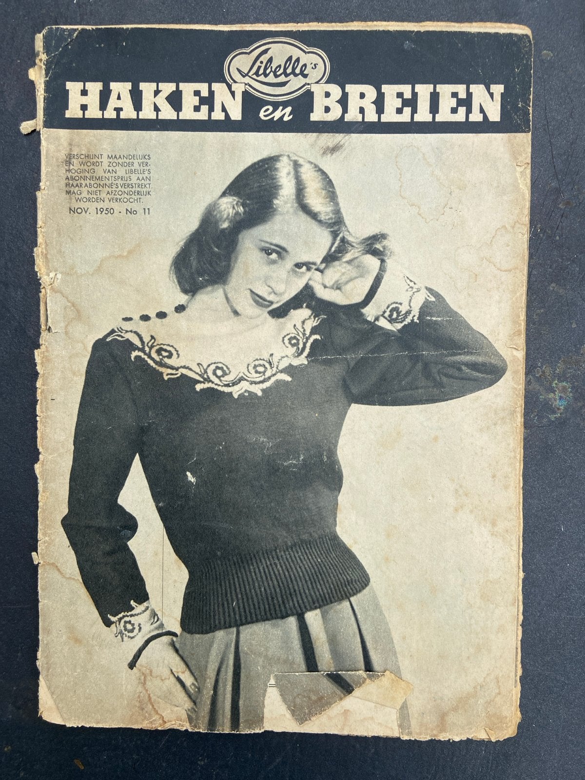 Libelle Haken en Breien - November 1950 - No. 11, Boeken, Ophalen of Verzenden, Gelezen, Damesbladen