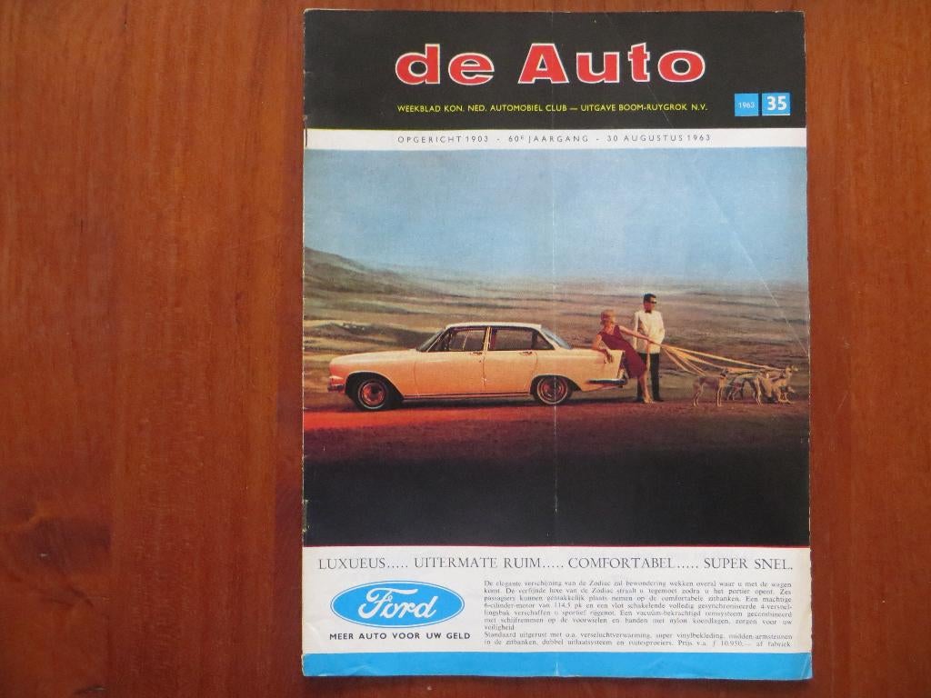 De Auto nr. 35 1963 DKW F 102, Glas 1500, GP van Zolder, Ophalen of Verzenden, Zo goed als nieuw, Algemeen