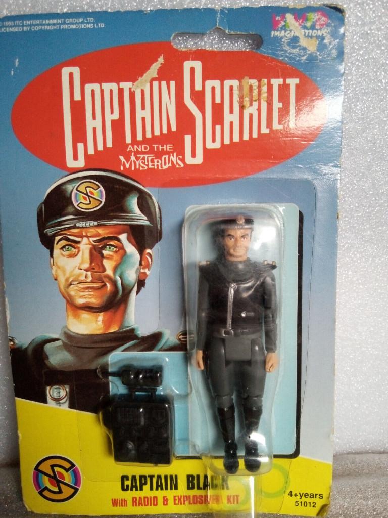 Retro captain scarlet action figure captain BlACK, Verzenden