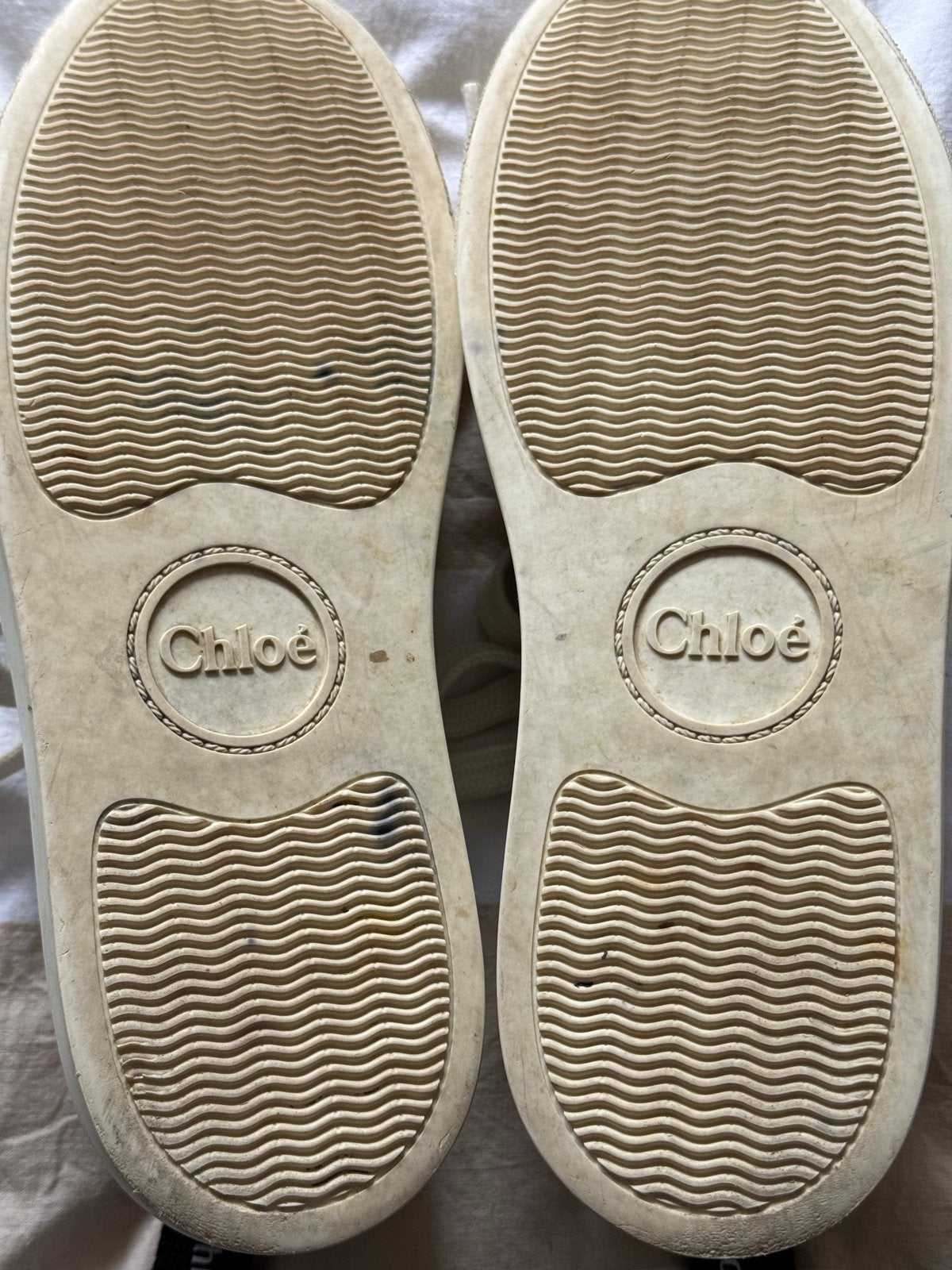 Chloé Sneakers - Wit Leer, Kleding | Dames, Ophalen of Verzenden, Gedragen, Wit, Sneakers of Gympen