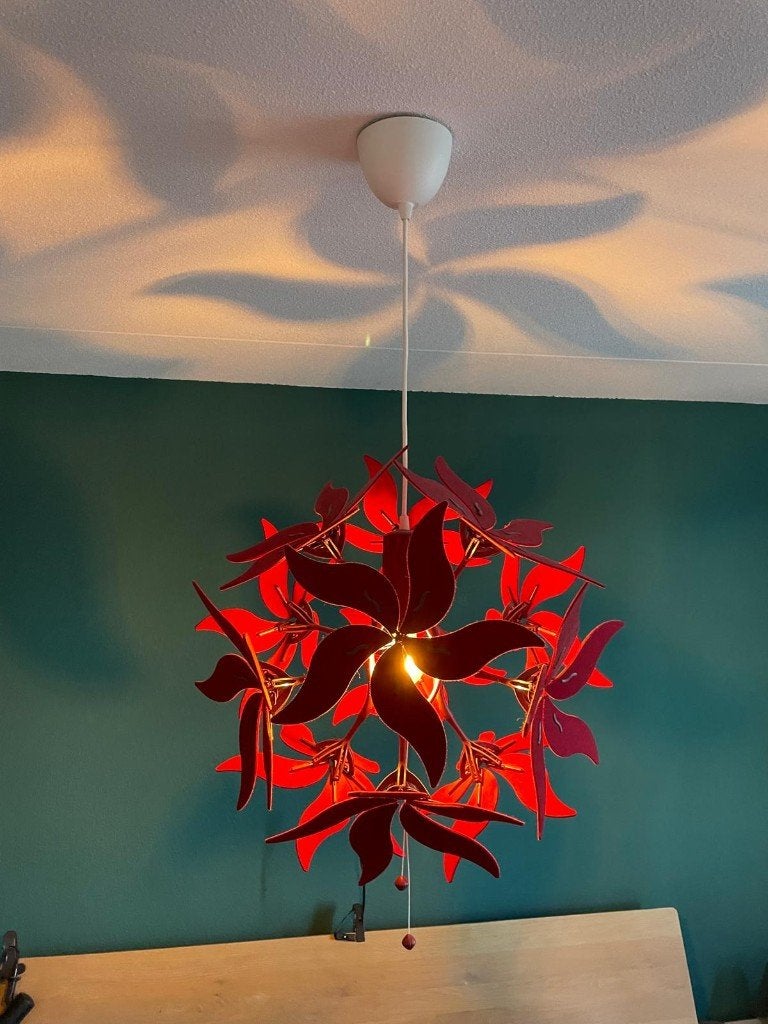 IKEA RAMSELE Hanglamp Rood | Design Inma Bermúdez, Ophalen, Zo goed als nieuw, Kunststof, E27 (groot)