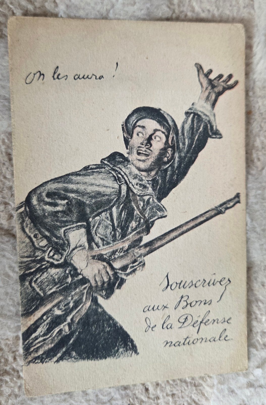 Zeldzame WOI Franse Propaganda Ansichtkaart - 'On les aura!', Verzamelen, Verzenden, Voor 1920, Ongelopen, Politiek en Historie