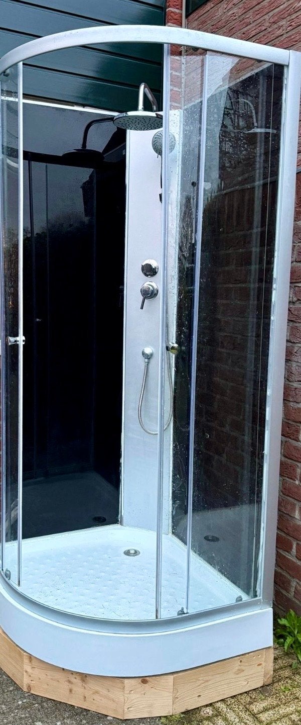 Douchecabine met regendouche en handdouche, Ophalen, Gebruikt, Glas, Douche