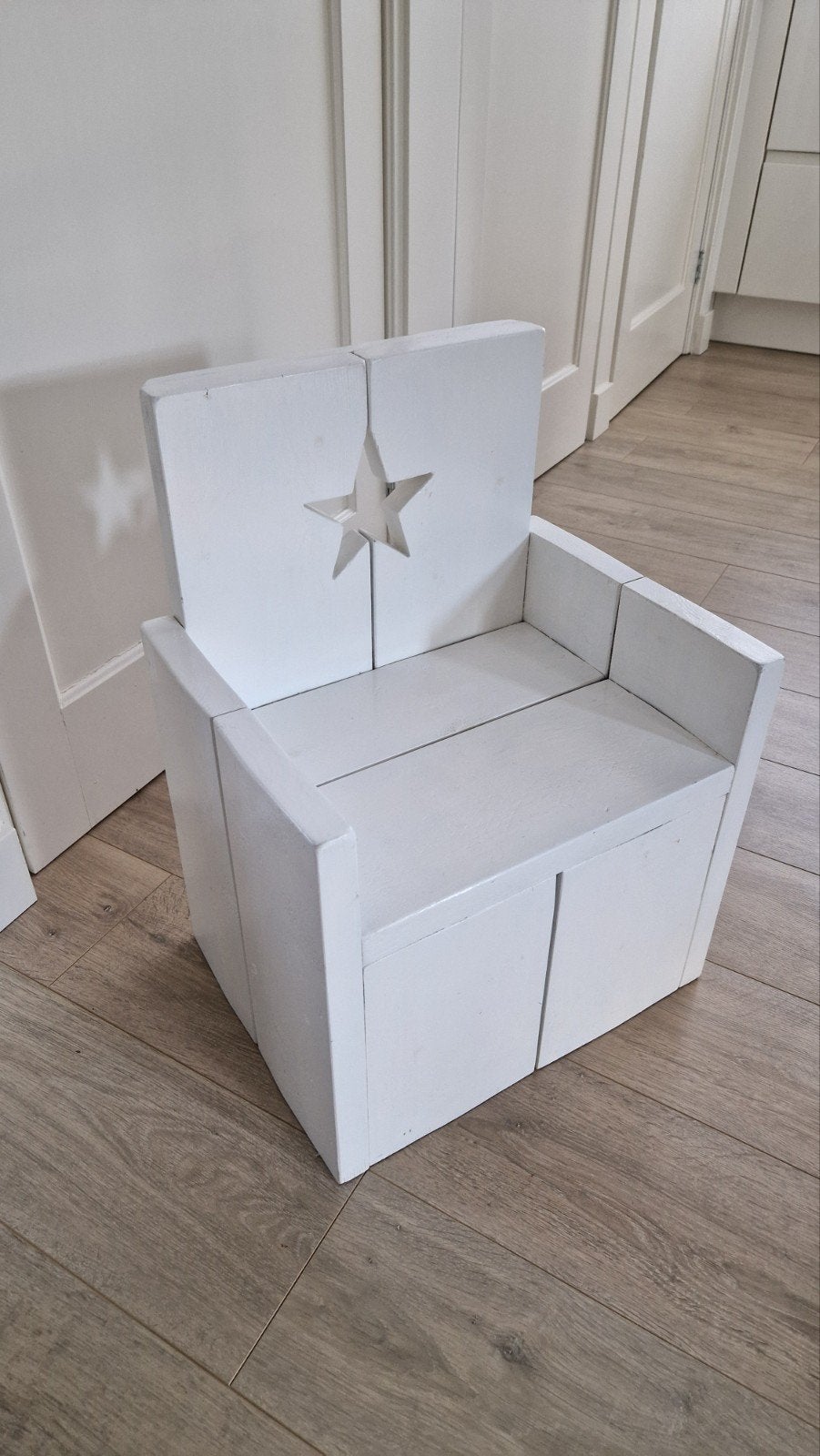 Stoere kinderstoel, Ophalen, Wit, Eén