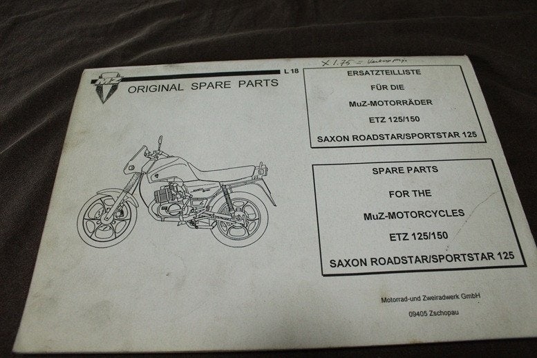 MZ ETZ125 150 Saxon Roadstar 1994 parts list teile katalog, Motoren, Ophalen of Verzenden, Overige merken