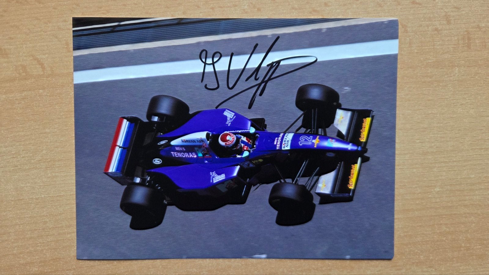 Jos Verstappen Simtek Formule 1, gesigneerde foto, Ophalen of Verzenden, Zo goed als nieuw, Formule 1
