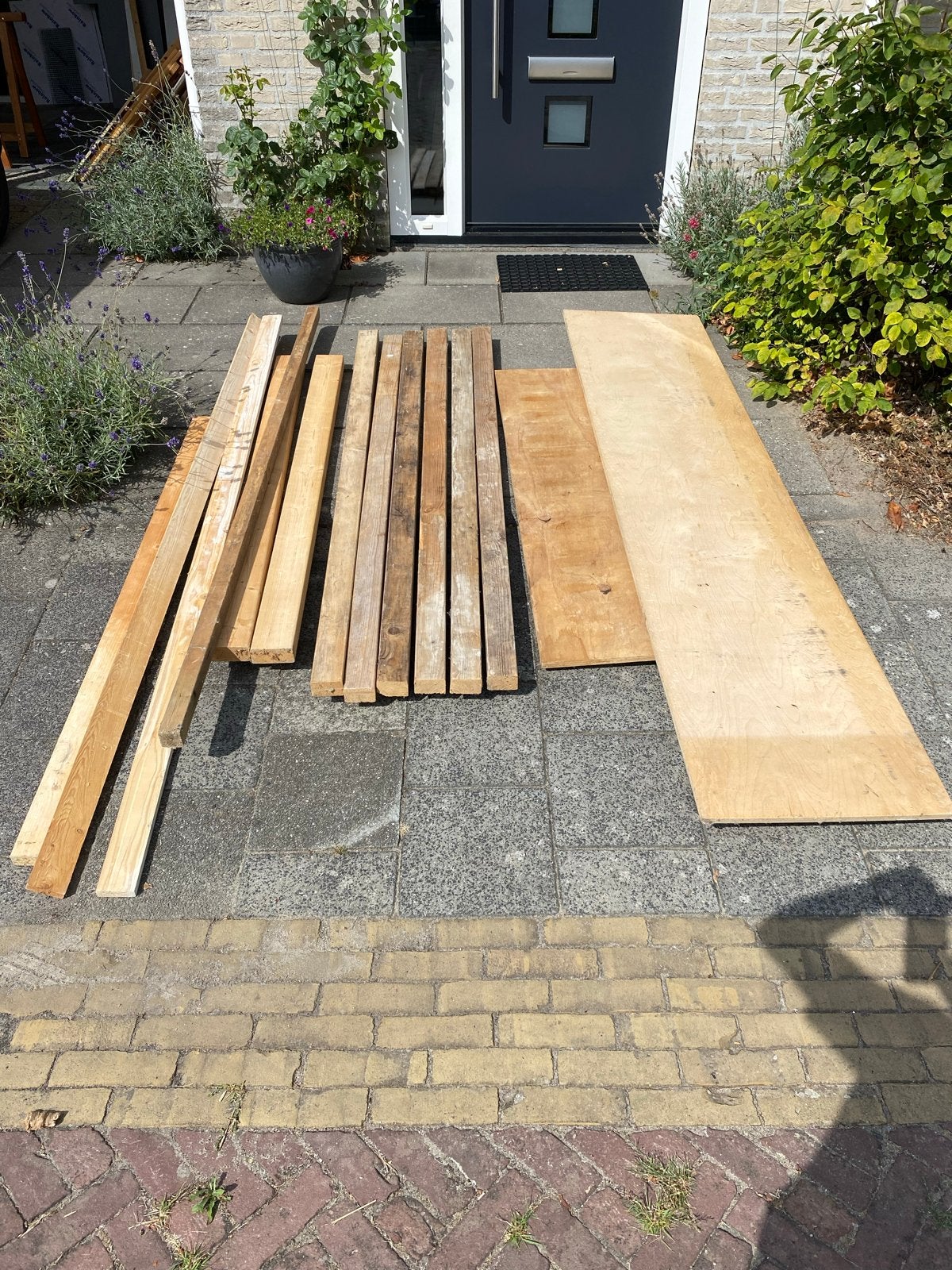 Gratis, diverse partij hout: planken en balken, Doe-het-zelf en Verbouw, Hout en Planken, Ophalen, Gebruikt, 25 tot 50 mm, Overige typen