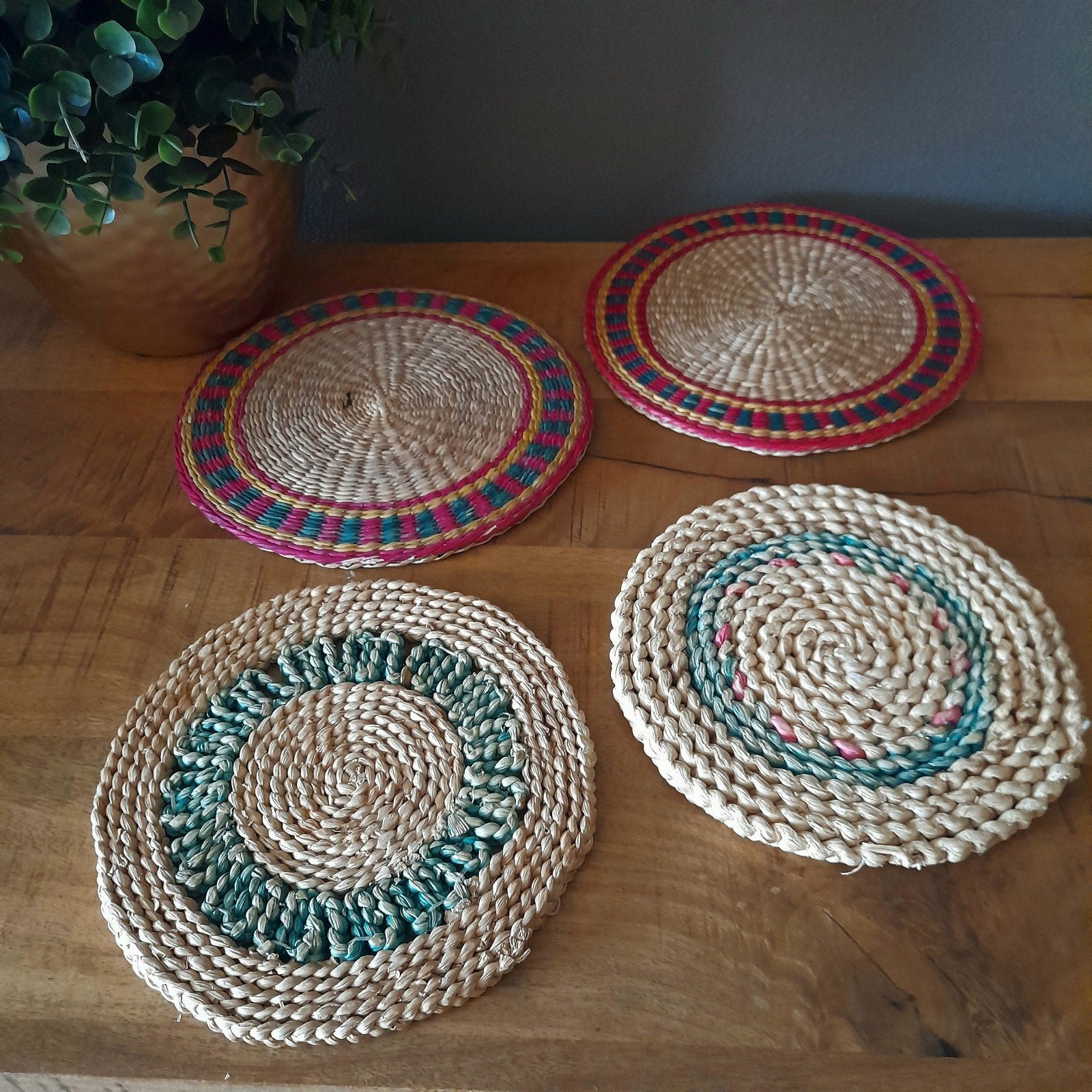 4 Vintage onderzetters NR 1, Antiek en Kunst, Ophalen of Verzenden
