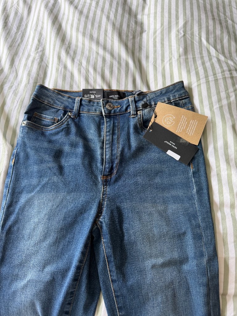 Vero Moda High Rise Skinny Jeans, Kort, Blauw, Nieuw, Ophalen of Verzenden