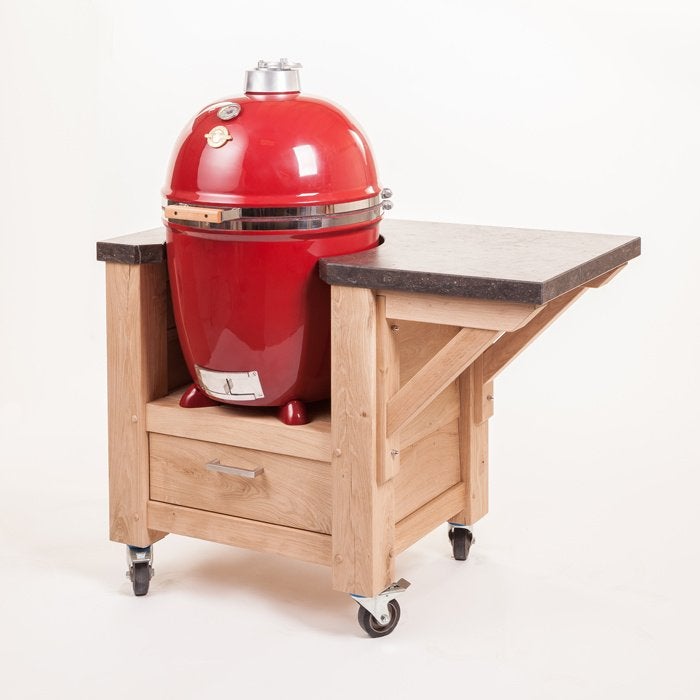 Buitenkeuken BBQ meubel massief eiken voor Kamado, Tuin en Terras, Ophalen, Houtskool, Nieuw, Vrijstaand